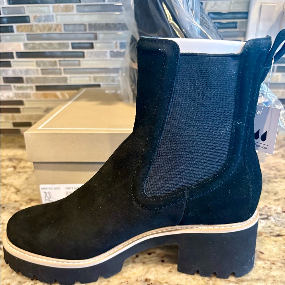 Dolce Vita Hawk H20 Booties Onyx Suede Boot - 8 Wide - NIB